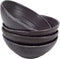 Elanze Designs Modern Chic Ribbed Serving Bowls Set of 4, Ceramic Stoneware for Meals and Soup (Charcoal Grey)