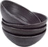 Elanze Designs Modern Chic Ribbed Serving Bowls Set of 4, Ceramic Stoneware for Meals and Soup (Charcoal Grey)