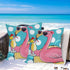 2 Pack Waterproof Summer Flamingo Throw Pillow Covers, 24x24 Inch Tropical Beach Pink Birds Cushion Covers
