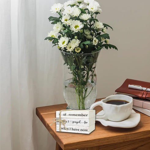 Ycyfckdr (L05) Decorative Books For Home Decor, Wood Book Stack For Table Decor, I Still Remember The Days I Prayed