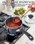 Cook N Home Nonstick Sauce Pan, 3-Qt with Glass Lid, Multi-purpose Kitchenware, Black Aluminum