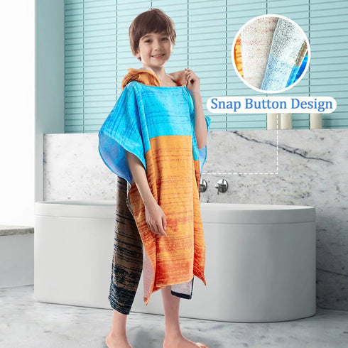 8-16 VOOVA & MOVAS Big Kids Hooded Towel Poncho | Large, Thick, Absorbent Cotton | Years | Versatile for Pool, Swim