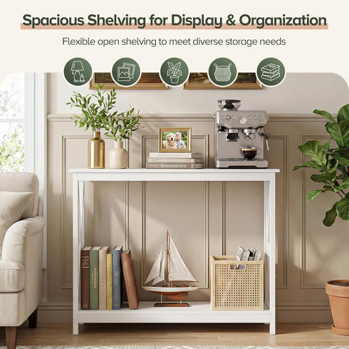 2-Tier 11.8" 39.4" 31.6" ZENY Console Table, Entryway Table, Narrow Sofa Table with Shelves, Entrance Table for Living