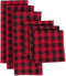 DII Buffalo Check Kitchen Collection - Classic Farmhouse Dishtowel Set, 18x28, Red & Black, 6 Piece
