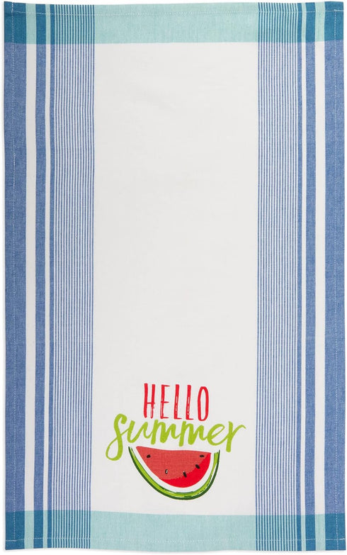 DII Summer Fun Watermelon Collection Dishtowel Set of 3, Hello Summer