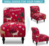 Armless Room(Red,1) Iauddy Accent Slipper Chair Cover Slipcover,Stretch Spandex Printed Removable Non-Slip Silp Cover