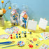 206 4 4 Inch Set HyDren Pcs Paint Party Favors Bulk x Canvas Easel and Watercolor Paint Palette Brush Stickers Puffy