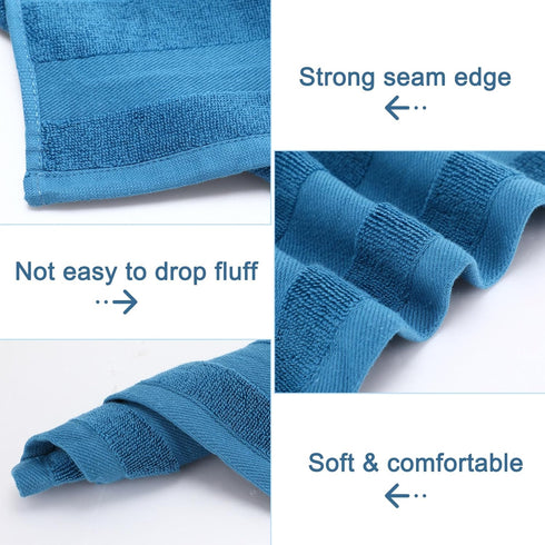 Mindsoft 21 Pack 14" 14" Set 100% Washcloths for Face x Absorbent and Soft Hand Towels Bulk Cotton Ring Spun Hand