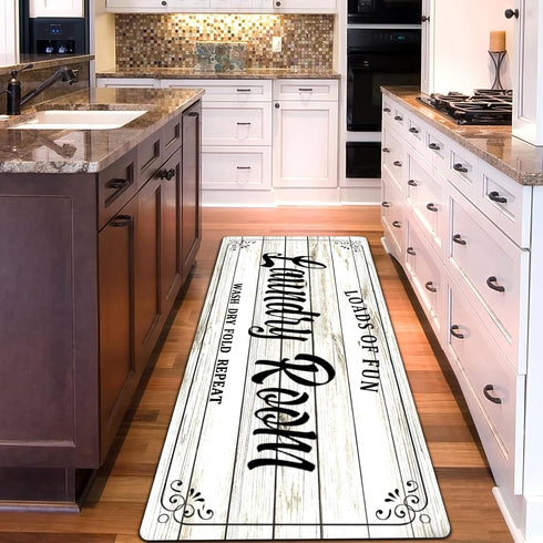 Laundry Room Rug Non-Slip Floor Mats, Farmhouse Large 24x72inch Laundry Rugs for Washer and Dryer Decor
