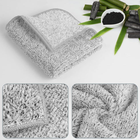 12Inch 12Inch 12 Pack SINLAND Microfiber Face Towels Ultra Soft Facial Washcloths Face Cloth x Grey, Gray