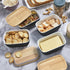 Countertop 3 ALELION Ceramic Butter Container with Airtight Wooden Lid - Black Butter Keeper Crock for - Holds Up