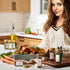 24-Piece Set Spice Jars by Le'raze: Glass Jars with Bamboo Lids, Labels & Funnel, Airtight Kitchen Storage