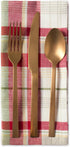 DII Orchard Plaid Collection 6 Piece Napkin Set, 20x20, Taupe/Red Linen Tabletop Essentials