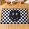 Demissle Smile Face Rug: Preppy Buffalo Check Plaid Funny Checkered Carpet for Living Room Bedroom Dormitory Decor