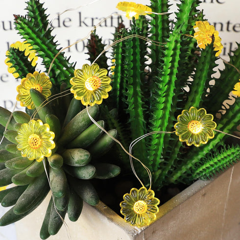 Sunflower String Lights Spring Fairy Lights, 30 LED Copper String Lights with