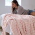 3D Cozy 60"80" Bedsure Fleece Bubble Blanket for Couch - GentleSoft Pink Twin Mothers Gifts Day Blanket for Sofa Bed