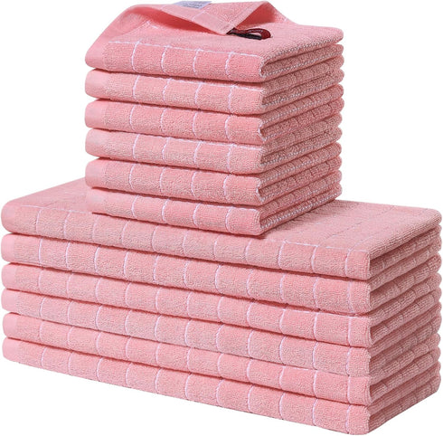 Homaxy Kitchen Towels and Dishcloths Set, 12 x 12 and 13 x