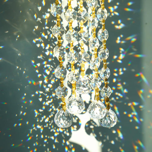 10pcs 20mm Crystal Garland Strands Hanging Glass Chandelier Beads Chains Glass Balls Prisms with Beads Pendants Crystal