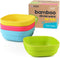 Bamboo Kids Bowls, 4 Pack Set, Stackable Dinnerware for Kids, Dishwasher Safe