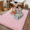 Super Fluffy Throw Rug for Bedroom, Modern Shag Pink Area Rug, Soft Plush Small Carpet for Kids and Teens