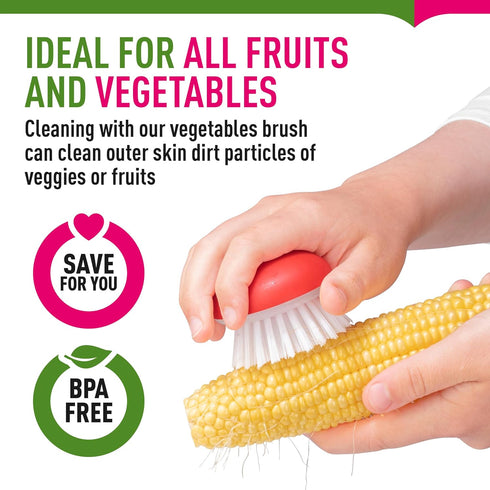 2Pcs Set Vegetable Brush Scrubber for Food Fruit and Veggie Brush Silicone Top and Ultra-Strong Bristles Potato