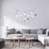 Wall Hanging Photo Display with Wood Beads Garland, Collage Picture Frame with 30 Clips for Rustic Home, Office &