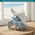 Coastal Hermit Crab Decor Blue Nautical Beach Figurine with Shell for Shelf, Bathroom, Living Room, or Beach House