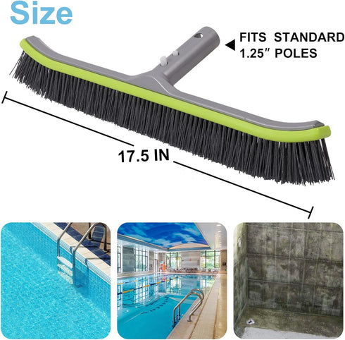 Swimming Pool Brush Head for Cleaning Plaster and Gunite Concrete Surfaces,Heavy Duty Inground Pools Stiff Bristles