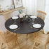 NLMUVW Round Fitted Vinyl Tablecloth with Elastic Edge, 100% Waterproof PVC Table Cover for Indoor/Outdoor, Black