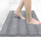 Grandaily Chenille Striped Bathroom Rugs 30x20 - Extra Thick Absorbent Non-Slip Plush Bath Mats, Grey