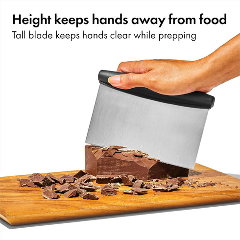 OXO Good Grips Stainless Steel Multi-Purpose Scraper & Chopper, Dough Cutter for Pizza, Bread and Cookie Dough
