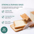 50 Pack 6 3 15) Reusable Plastic Bread Bags for Homemade - Clear Bag with Ties For An Airtight Moisture-free