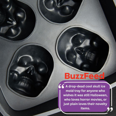 ShapedIceMolds 3D Large Skull Ice Cube Mold Tray with Lid for Whiskey Drinkers, Home Bar Enthusiasts