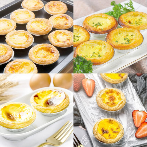 200 PCS Egg Tart Baking Cups, Disposable Aluminum Foil Liners