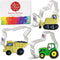 Ann Clark Construction Cookie Cutters 3-Pc. Set Made in USA, Bulldozer, Dump Truck, Tractor