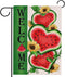 Welcome Summer Watermelon Garden Flag, Double Sided Sunflower Decorative Outdoor Home Decor, 12 x 18