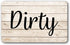 Rustic & White Wood Clean Dirty Magnet for Dishwasher, Reversible Sign Indicator, Magnetic Dish Washer Decor, Rustic