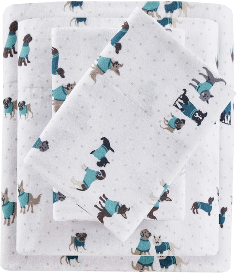 Intelligent Design Cozy Soft 100% Cotton Flannel Print Animals Stars Cute Warm,