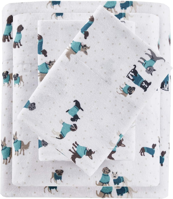 Intelligent Design Cozy Soft 100% Cotton Flannel Print Animals Stars Cute Warm,