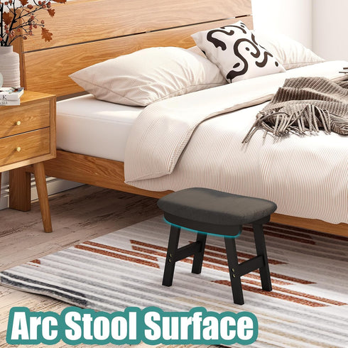 Compact Wooden Footrest Stool for Living Areas - Ideal Ottoman for Relaxation