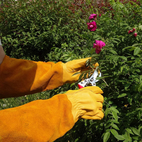 X-Small Yellow Thornproof Garden Gloves for Women and Men
