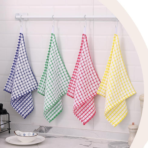 8 Pack 12 12 Inches Kitinjoy Cotton Terry Kitchen Dish Cloths, x Super Soft and Absorbent Dish Rags, Quick Drying Dish