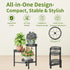 NQW 3 Tier Metal Plant Stand Indoor Outdoor, Corner Tall Plant Shelf for Multiple Plants, Foldable Heavy Duty Plant