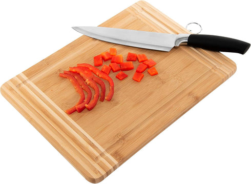 Kitchen Details Bamboo Cutting Board | Large | Dual Sided Surface | Ultra Thick | Cut Resistant | Drip Edge by Kitchen Details