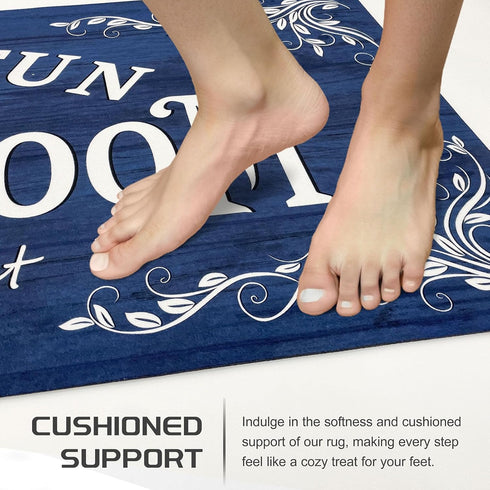 Laundry Room Rug Runner 24"x60", Non Slip Waterproof Mats for Laundry Room Decor, Washable Floor Rug for Mudroom, Navy