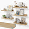 YUFLINX 16Natural Floating Shelves for Wall Set of 6,Rustic Wood Shelf for Room