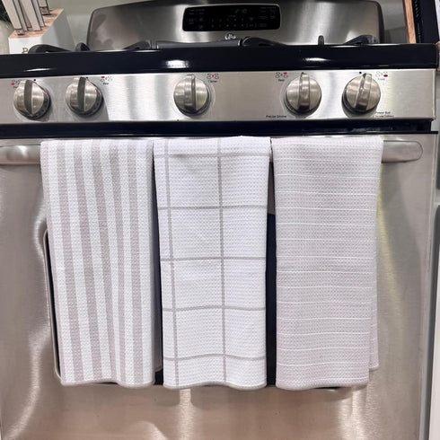 18"x30" (2, HALL & PERRY Kitchen Tea Towel, Ultra Soft, Quick Dry Microfiber Dish Cloths - Premium Quality Waffle Towel