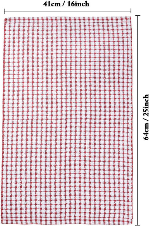 LAZI Kitchen Dish Towels, 6 Pack Bulk Cotton Dish Cloths, 16 Inch x 25 Inch for Drying Dishes