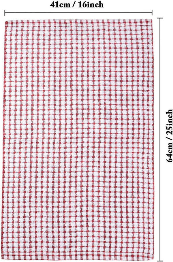 LAZI Kitchen Dish Towels, 6 Pack Bulk Cotton Dish Cloths, 16 Inch x 25 Inch for Drying Dishes