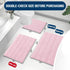 Grandaily Chenille Striped Bathroom Rugs, Extra Thick Non-Slip Soft Plush Bath Mats, Pink 30x20